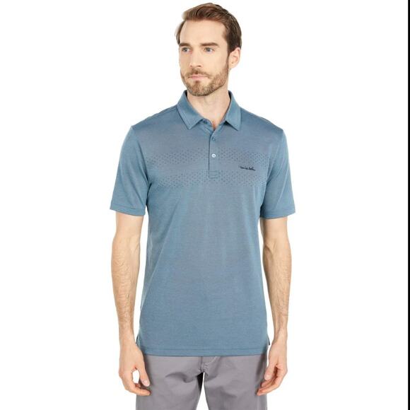 TRAVIS MATHEW | Local Hospitality Slate Blue Textured Golf Polo | Size Small - Picture 1 of 6